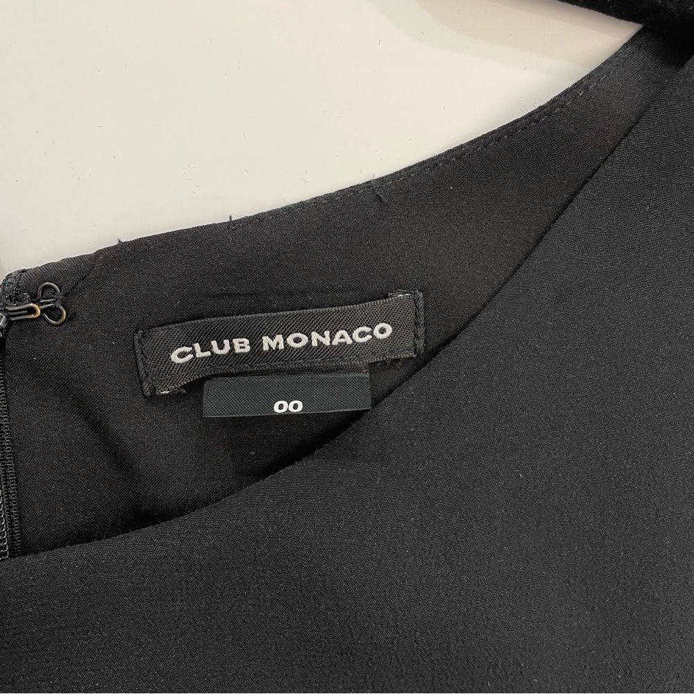 Club Monaco Quynh Asymmetrical Midi Dress | Black | Size: 00 - Picture 7 of 9